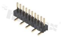 Listwa stykowa do PCB; w rastrze 1.27mm; 1x10 styków; montaż: SMD; męska; prosta; jednorzędowe