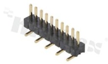 Pin Header; pitch 1.27mm; 1x10 pins; assembly: SMD; male; straight; single row
