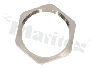 Lock nut for M32 cable gland;nickel plated brass; for wrench 36; depth 4mm;