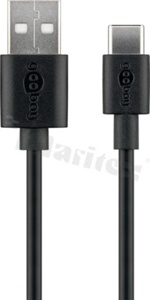 USB cable standard USB 2.0 Hi-Speed; A w.0->USB C; 0,5mb; 3A; black