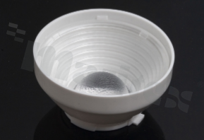 Lens for LED COB; angle: 45 to 63 degrees FWHM; Number of LEDs: 1; Dimensions: 50x50mm; Height: 25.5mm; meterial: PMMA; PC; Fastening: socket