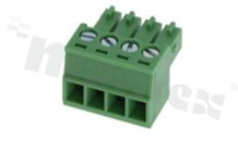 Pluggable terminal block; 3.50mm pitch; 4-ways; female; for wire 0.5-1.50mm2(28-16AWG); wire insertion direction same as plug-in direction; p.bronze contacts; brass cage; UL 300/8A