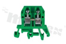 Installation terminal block; 1-level; 2-contacts; for wire 0,5-4,0mm2; screw terminal; green; Din rail; 1000V/32A