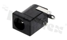 DC socket; male; angled; pin diameter 2.5mm; hole diameter 6.4mm; THT; straight legs