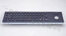 Metalowa klawiatura przemysłowa; IP65; 66 klawiszy; trackball; USB;+montażu od spodu; temperatura pracy  -10+60st.C; wymiary 392mm x 110mm; kolor czarny