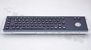 Industrial Keyboard; IP65; 66keys; trackball; USB; rear mounting; black; 392mm x 110mm