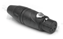 Plug XLR; female; 4 contacts; straight; for cable; solder; black