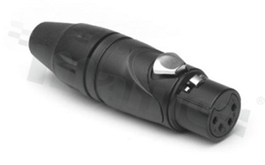 Wtyk XLR; żeński; 4 pinowy; prosty; na przewód; lutowany; czarny RoHS