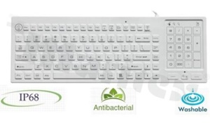 Industrial Keyboard silicone; IP68; 88 keys; trackpad; 380 x 130 x 13 mm; interface USB