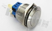 Push button switch; monostable; 25mm; screws terminals; nickled; silver button; IP67.