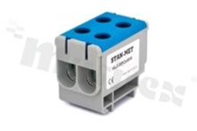 Din rail terminal block; through; 2-terminal for wire 2,5-50mm2;2 -tracks; screw-type;blue