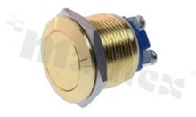 Push button switch; monostable; 19mm; screw terminals; gold stainless steel; IP65