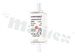Bezpiecznik NH000, gG, 500VAC/250VDC, 20A, podwójny wskaźnik