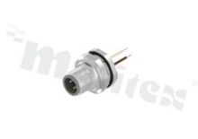 Conec 43-01012; M12 4pin; A-coded male on panel; straight; Screw; overmolded 0;5m wires; IP67