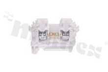 Installation terminal block; 1-level; 2-contacts; for wire 0,5-4,0mm2; screw terminal;white; Din rail; 1000V/32A
