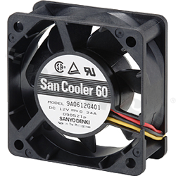 Fan; DC; 24VDC; 60x60x25mm; 0.65m3/min; 33.0dB.
