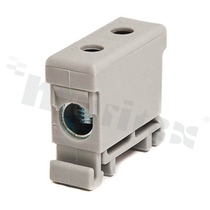 Złączka na szynę din;przelotowa;2 zaciskowa;1- torowa; zacisk śrubowy; na przewód 2,5-35mm2;szara