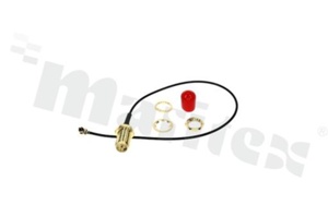 Antenna connecting cable; RG1.13; grey; 200mm cable length; IPX (U.FL) to reverse SMA RP