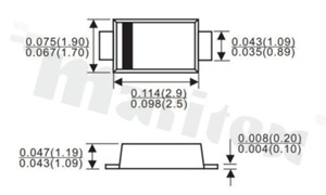 Transil Diode (TVS); 400W; 28V; 8.81A; bidirectional; -55+150 deg.C; SMD; SOD123FL