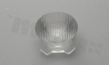 Soczewka do diod LED high power; kąt rozsyłu: 25 do 29 stopni FWHM; ilość diod: 1; rozmiar: okrąg 22mm; wysokość: 11.9mm; rodzaj materiału: PMMA; sposób mocowania: taśma; kołek