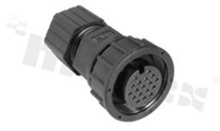 Plug DD series; 18 pins; female; straight; Imax= 5A; cable OD: 5.5- 10.8 mm2; 2 point lock bayonet; IP67