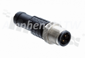 Wtyk M12; kodowanie A; 5-stykowy; męski; 4A; prosty; z kablem o długości 1m; kolor kabla czarny; IP68