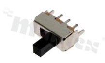 Miniaturowy przełącznik suwakowy; 12.1x5.6mm; h=6mm; jednobiegowy; 2-pozycyjny; sposób przełączania OFF-ON; kołki pozycjonujące 