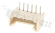 Header for PCB; pitch 2.00mm; 6-contacts; THT; male; side entry