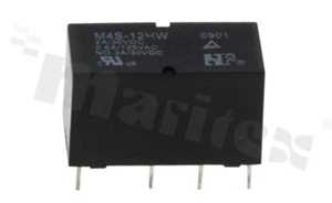 Przekaźnik elektromagnetyczny; prąd znamionowy 2A; napięcie cewki 24VDC; podwójne styki przełączne (2C); moc cewki: 200mW; 2A/30VDC; 0.6A/120VA