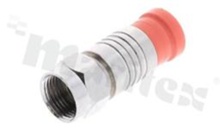 Plug F; proffesional; waterproof; for RG-59/U clamp; red