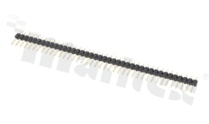 Listwa stykowa do PCB; w rastrze 2.54mm 1x40 styków; montaż THT; męska; prosta; jednorzędowe; 3.0/2.54/6.0 mm
