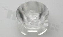 Lens for LED high power; angle: Oval 43 x 9 degrees FWHM; Number of LEDs: 1; Dimensions: round 26mm; Height: 15mm; meterial: PMMA; Fastening: tape; pin