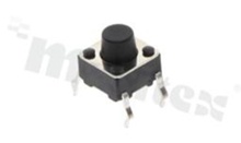 Przełącznik Tact Switch; THT; wymiary korpusu 6.0x6.0; h=6mm; pionowy; o sile nacisku 160gf; przycisk okrągły