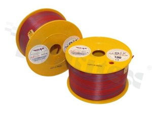 Przewód pojedynczy LGY/H05V-K; z wielodrutową miedzianą żyłą; czerwony/fioletowy; przekrój 1.50mm2; AWG 16; 500V; -40+105 st.C; 100m.