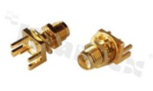 Reverse polarity SMA Edge Connector; straight; 50 Ohm; for PCB; RoHS