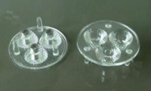 Soczewka do diod LED high power; kąt rozsyłu: 60 stopni FWHM; ilość diod: 3; rozmiar: okrąg 50.6mm; wysokość: 16.1mm; rodzaj materiału: PMMA; PC; sposób mocowania: klej