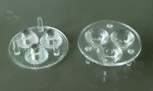 Lens for LED high power; angle: 60 degrees ; Number of LEDs: 3; Dimensions: round 50.6mm; Height: 16.1mm; material: PMMA; PC; Fastening: glue