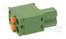 Listwa zaciskowa do PCB; w rastrze 5.08mm; 2-torowa; poziome wejście przewodu; na przewód 2.50mm2 (AWG 24-12); ze stykiem sprężynowym; zielona; UL 300V/10A