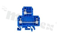 Installation terminal block; 2-level; 4-contacts; for wire 0,5-4mm2; screw terminal; blue; Din rail; 690/32A