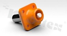 Connector power heavy duty power; 10.3mm SL+ Rect Pnl latch; 85mm; orange