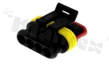 Złącze Superseal; żeńskie; 4-pin; montaż na kablu; obudowa złącza wraz z uszczelka