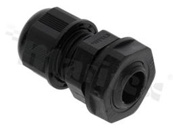 Dławica kablowa M12; nylonowa; M20x1,5 2-5.00mm;flat O-ring; z nakrętką; czarna; na klucz 15