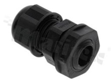Dławica kablowa M12; nylonowa; M20x1,5 2-5.00mm;flat O-ring; z nakrętką; czarna; na klucz 15