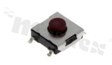 Przełącznik Tact Switch; SMD; wymiary korpusu 6.2x6.2; h=3.1mm; pionowy; o sile nacisku 160gf; przycisk okrągły