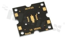 Podłoże MCPCB, przewodność cieplna 2W/(m*K), grubość: 2mm, Ilość warstw - 1, czarna soldermaska, kolor legendy: złota, rozmiar: kwadrat 35mm, pokrycie padów: złoto; /20