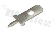 Flat terminal; male; 2.8mm; 0.5mm; straight; THT; tinned brass