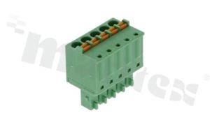 Listwa zaciskowa rozłączalna; w rastrze 3.81mm; 5-torowa; żeńska; na przewód 1.50mm2 (28-16AWG); kierunek wtykania równoległy do osi przewodów; z zaciskiem sprężynowym; styki z fosforobrązu; stalowa klatka; UL 300/8A TUV 250/12A