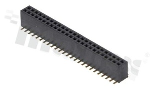 Pin Header; pitch 1.27mm; 2x25 pins; assembly: SMD; female; straight; pick&place pad