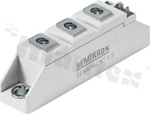 Diode Module; 1400V; 45A; Vf:1.95V; double series; -40+125 deg.C; screw; A10; SEMIPACK1(93x20x30mm)