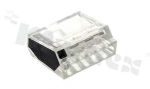 Szybkozłączka instalacyjna; raster 3.5 mm; 5-torowa; zacisk sprężynowy; przekrój przewodu 0.5-2.5mm2; UL:15A/600V; VDE:24A/450V